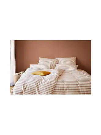 ELEGANTE | Flanell Bettwäsche INVERNESS 70x90cm/140x200cm Anthrazit | orange